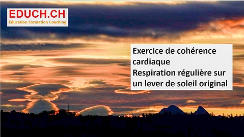 Image de Hypnose - autohypnose en cohérence cardiaque devant un magnifique lever de soleil en suisse :-) 