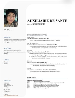 Auxiliaire de vie/ aide soignante
